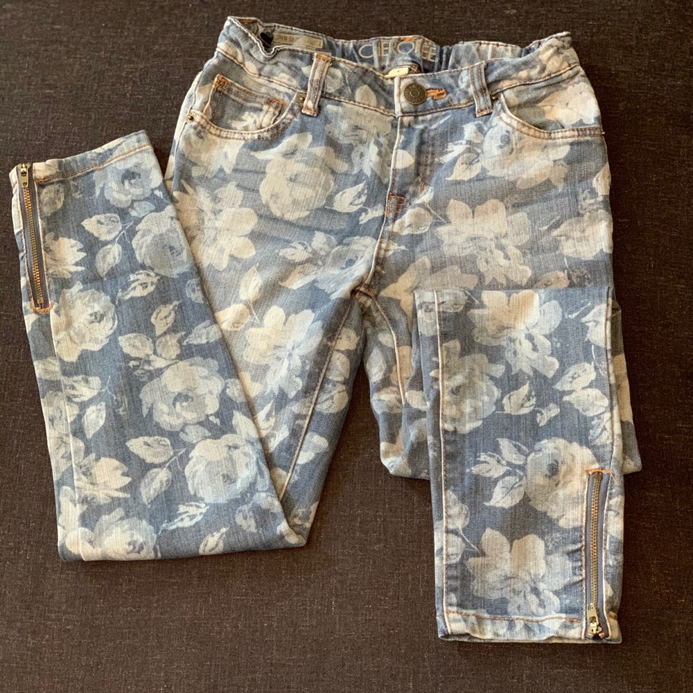 Cherokee Rose pattern Skinny Jeans